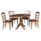 International Concepts 36 in. Round Extension Dining Table with Leaf and 4 Madrid LadderBack Chairs - 5 Piece Dining Set K42-36RXT-C2-4 - alternate 2